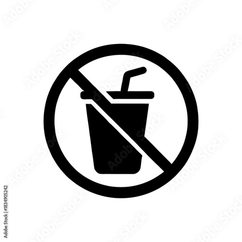 No Drinking Prohibited Sign Icon