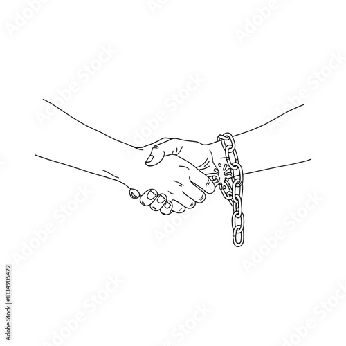 Handshake with Chain Link Illustration connection agreement
