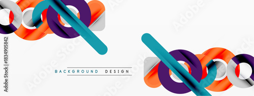 Abstract geometric shapes, vibrant colors, modern design elements. Minimalist composition, clean lines, suitable for backgrounds.