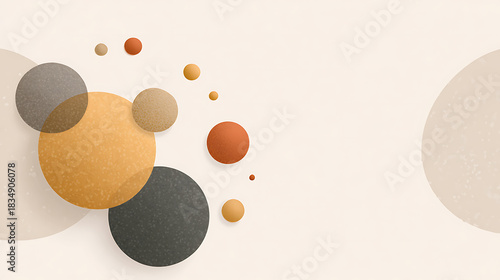 Simple banner with clean spacing, circle shapes, earth tones, and structured alignment for a professional yet friendly promotional layout.