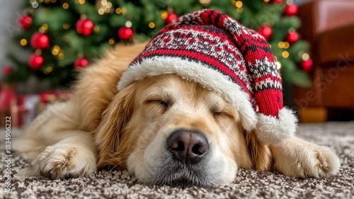 cute golden retriever sleeping