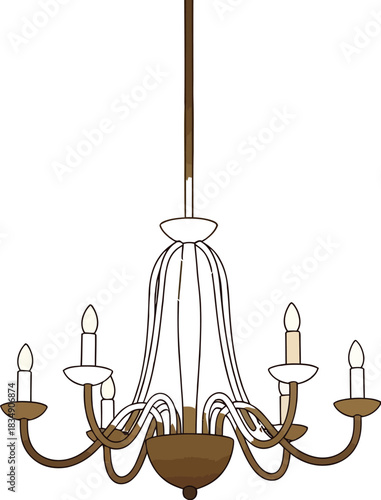 Elegant chandelier casting warm light, perfect for upscale interior design projects