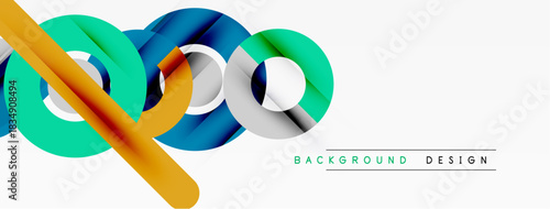 Abstract colorful shapes overlap, creating dynamic visual effect. Modern design suitable for backgrounds, banners, presentations.