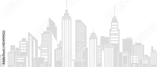 Modern city skyline illustration against a vibrant pink background for your design