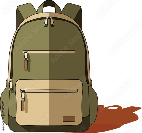 Stylish backpack ready for adventure, exploring the world, travel and everyday use