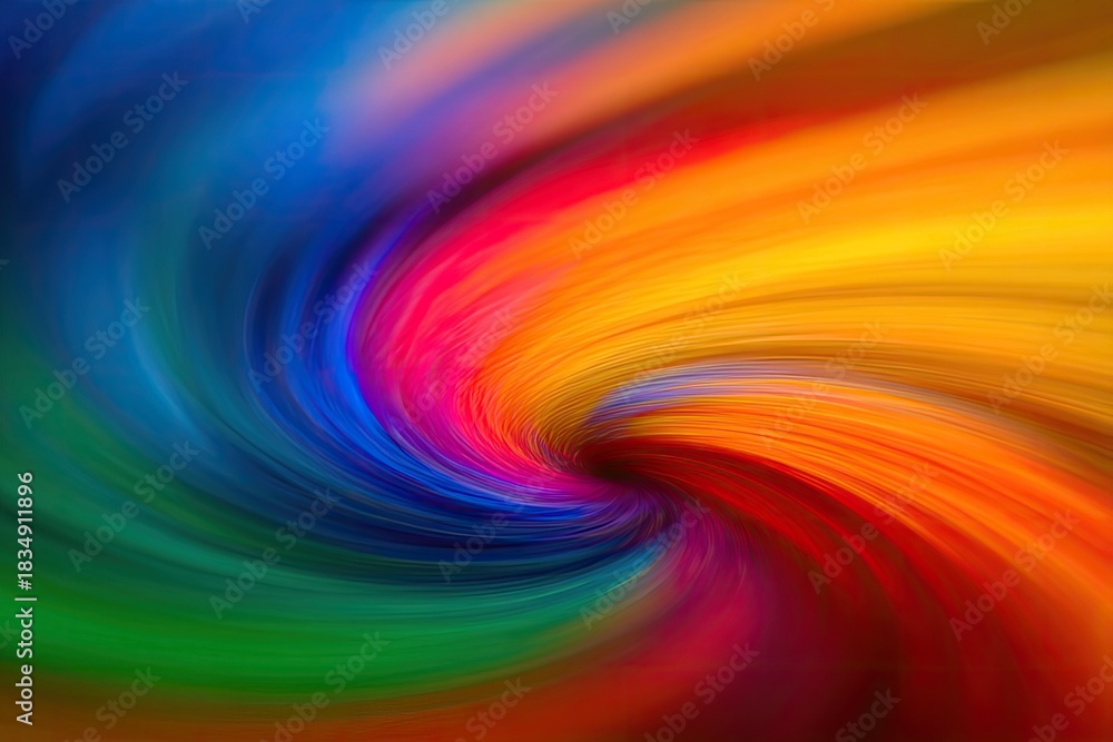Obraz premium Vibrant abstract swirl of blended colors, emanating energy and dynamic movement