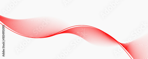 Red stripes on a white background. Creative line art. Red waves with lines. Curved wavy line, smooth stripe. eps10