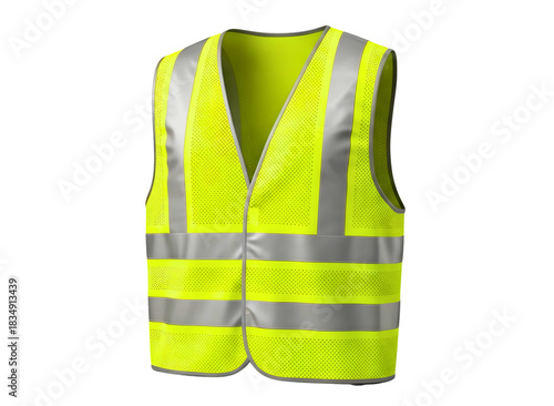 Wallpaper Mural Bright yellow safety vest with reflective stripes isolated on transparent background Torontodigital.ca