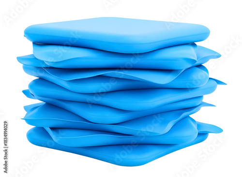 Wallpaper Mural A stack of bright blue flexible pads, possibly medical or therapeutic gel packs, isolated on white. isolated on transparent background Torontodigital.ca