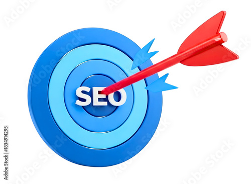 Wallpaper Mural Achieving success in search engine optimization with a red arrow hitting the seo target isolated on transparent background Torontodigital.ca