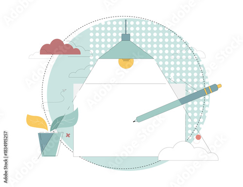 Writing texts. Copywriting. Writer's work. Finding inspiration. Courses, writing training.eps