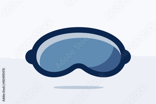 Minimal vector illustration of a blue sleep mask, representing rest, relaxation, and healthy sleep habits.  
