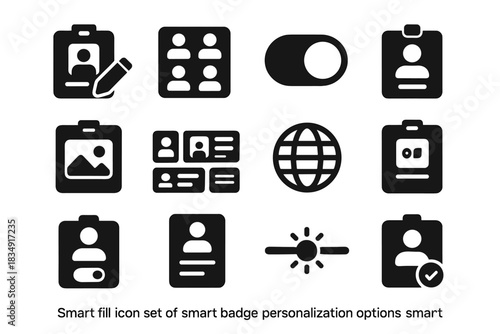 Vector avatar grid brightness template background icon badge smart image mode icons