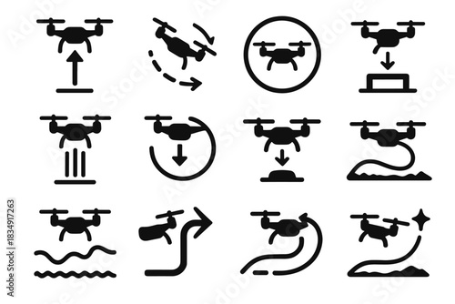 Icon ring glide vector docking mode flare pattern flight cycle icons autonomous