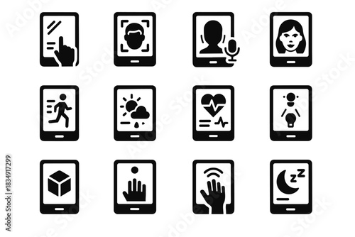 Reflection preview voice icon icons smart assistant vector virtual mirror camera reality