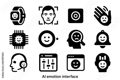 Analyzer emotion vector sensor icon tracker interface module panel ai notification