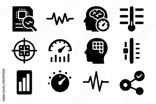 Memory calibration depth alignment dial neural adjustment icon icons check control vector