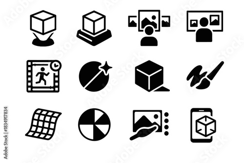 Color icon ar vector stroke holographic lighting texture correction virtual painter shadow