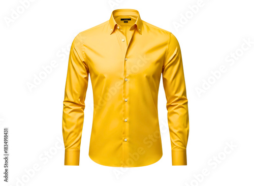 Wallpaper Mural Men's Bright Yellow Slim-Fit Dress Shirt Isolated on Transparent Background Torontodigital.ca