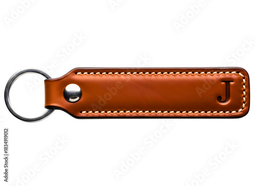 Wallpaper Mural Personalized Brown Leather Keychain with Initial 'J' on Transparent Background Torontodigital.ca