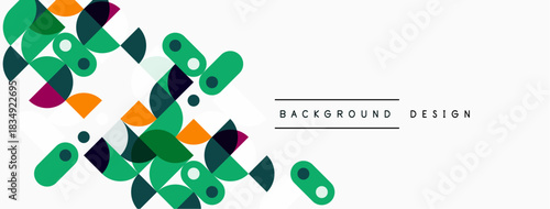 Abstract geometric shapes, green, navy, yellow. Minimalist design, clean background, modern aesthetic. Simple composition, flat vector illustration.