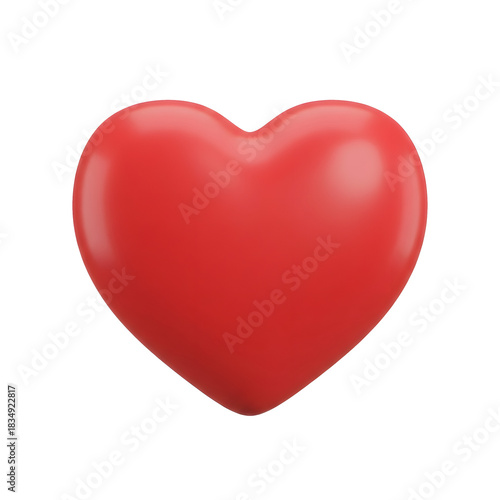 Red heart on transparent background