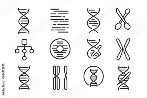 Grid gene strand genetics sequence vector structure scissors heredity icon cloning chromosome