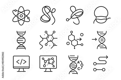 Icons fold strand diagram vector protein molecular structure connection peptide icon path