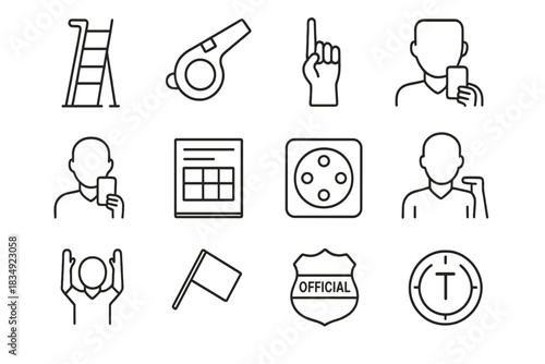 Score volleyball gesture timer badge judge icon timeout vector tracker rotation referee