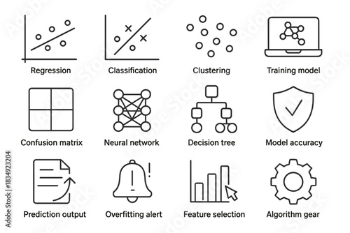 Accuracy icon training icons tree decision matrix overfitting vector learning machine feature