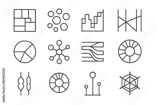 Sunburst icon vector icons chart violin visualization data network box chord sankey