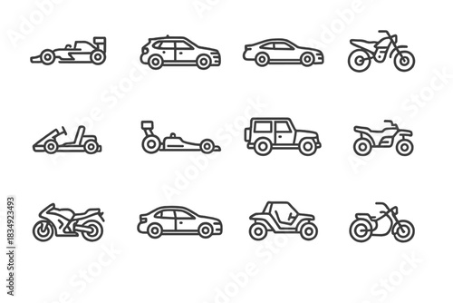 Buggy vector dune bike vehicle superbike icon nascar atv car grid