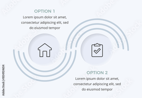 Minimalist two option infographic template