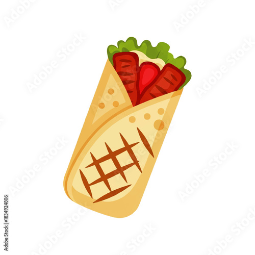 Delicious Wrap Illustration A Colorful Vector Icon for Food and Culinary Designs
