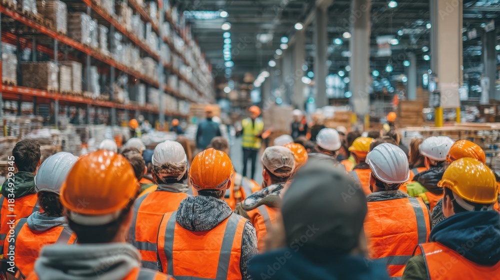 custom made wallpaper toronto digitalWorkers gather for safety training session in large warehouse during daytime