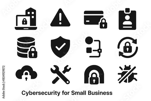 Outlines no vector transparency flat cybersecurity square set control space icon