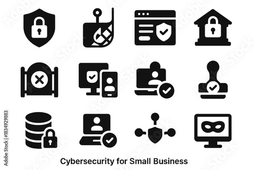 Negative sterile set style no icon silhouettes vector gate cybersecurity security