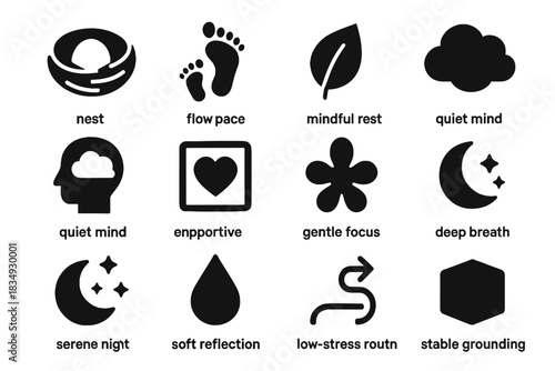 Health breath icon sterile grounding no soft drop mental routine vector consistent