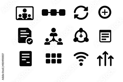 White remote uniform space consistent workflow team textures vector icon effort optional
