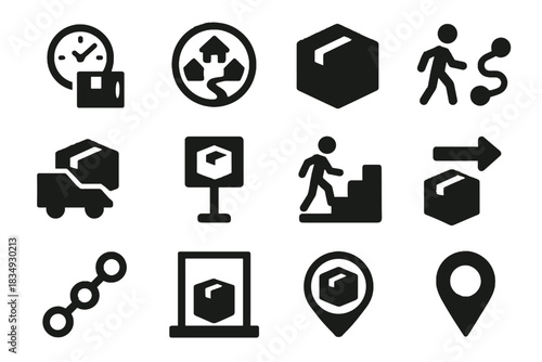 Vector gradients inside step ui strokes equal delivery no effects icon set