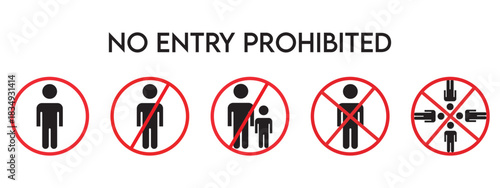 do not enter sign, hand stop sign, no entry symbol, prohibition sign. No entry prohibited sign icon set. no vehicle entry sign, prohibited transport icons set. No access for pedestrians prohibition.
