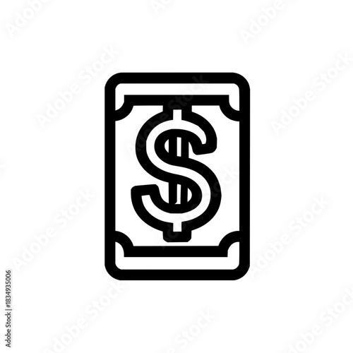 Dollar bill icon vector illustration currency symbol cash money payment finance investment wealth savings economy 100