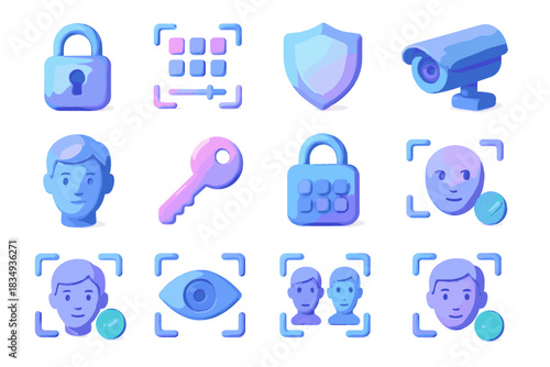 Grid icon shield vector frame secure encryption access scanning user mark lock