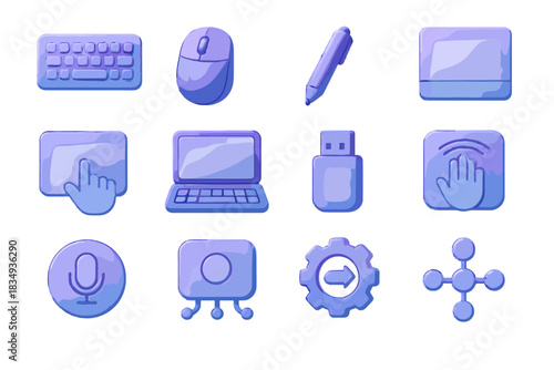 Touchpad mouse wireless pen d vector keyboard devices icon hub control smart