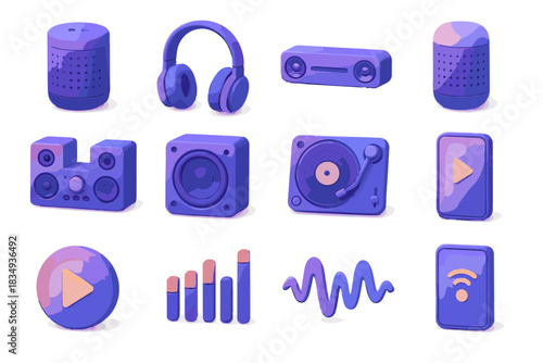 Icon home vector waveform subwoofer app device bluetooth icons soundbar music smart