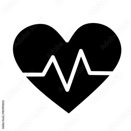 Heartbeat Heart Flat Icon
