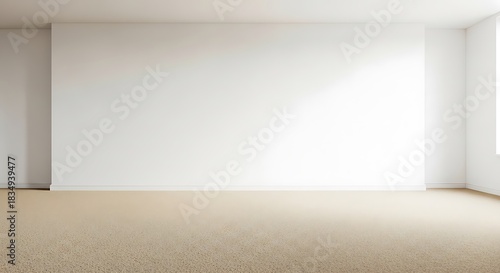 Bright, empty interior room with neutral walls and carpeted floor.