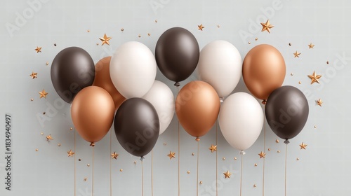 Elegant Balloon Display with Gold Accents for Celebrations