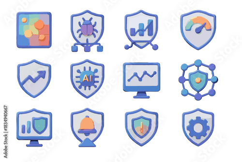 Anomaly cybersecurity chart icon threat grid attack network heatmap security vector alert