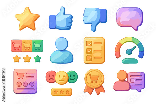 Product vector icons icon down rating reaction feedback shopping meter comment thumbs